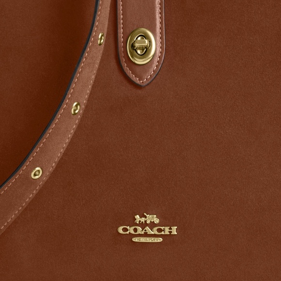 Coach Hadley Convertible Crossbody Bag In Suede Sienna - Picture 3 of 9